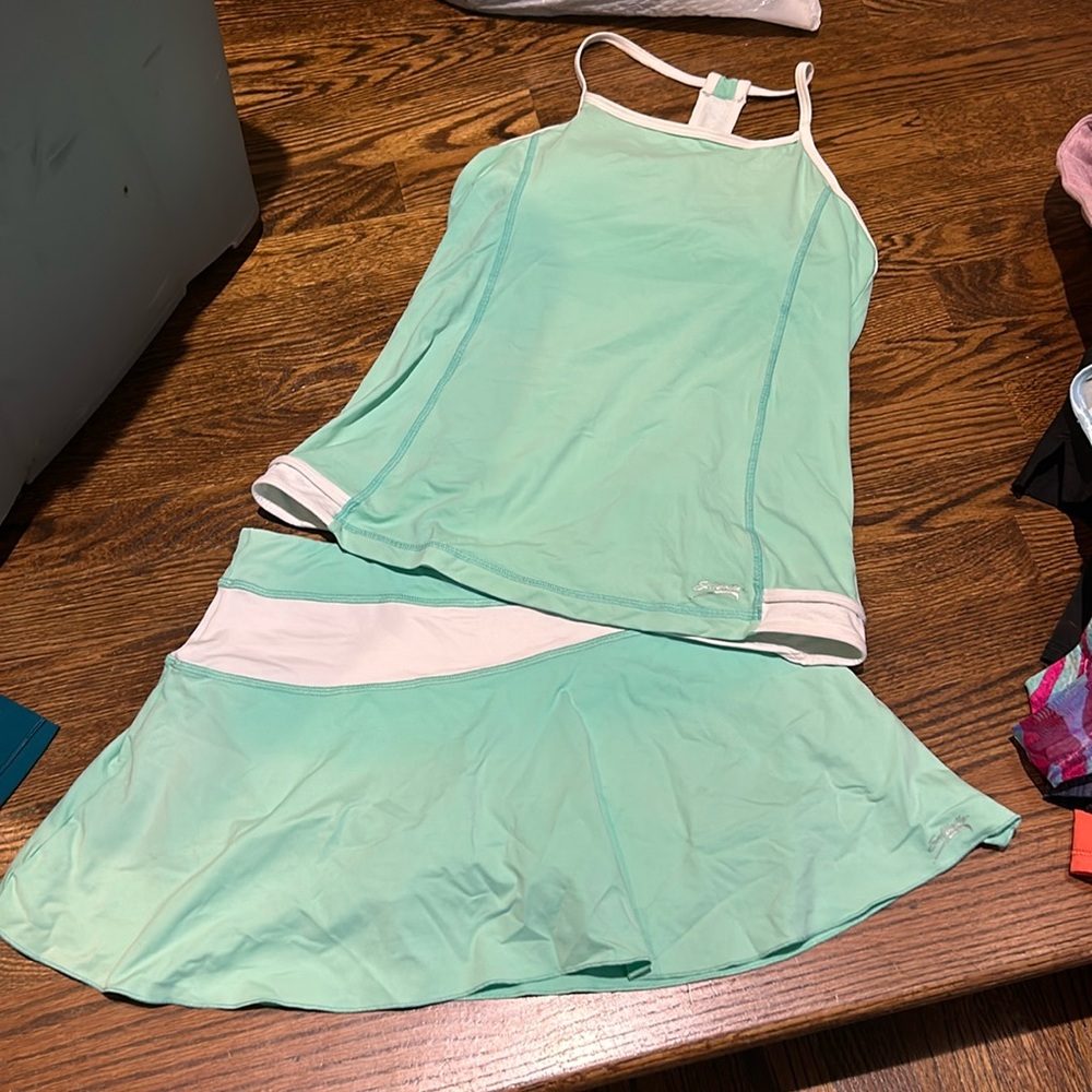 Mint Green Athletic Tank and Skirt Set - Brand Unknown